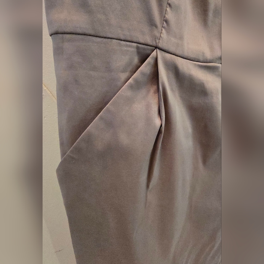 Ann Taylor Khaki Sleeveless Fully Lined Midi Dress 6 - Picture 5 of 8